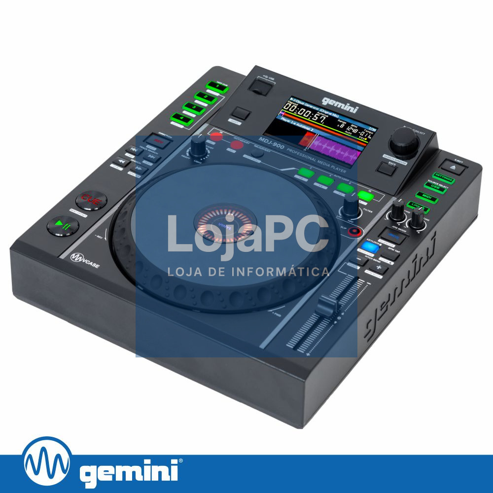 Leitor DJ Profissional C/ LCD USB/RJ45 Link GEMINI