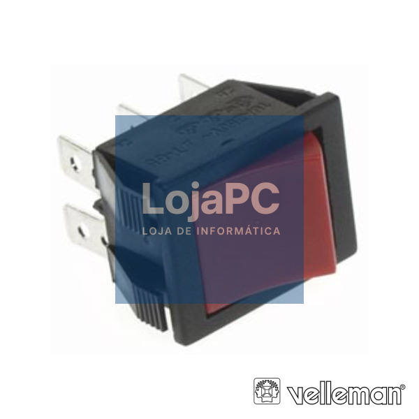 COMUTADOR BASCULANTE 10A-250V DPDT ON-ON TECLA VERM