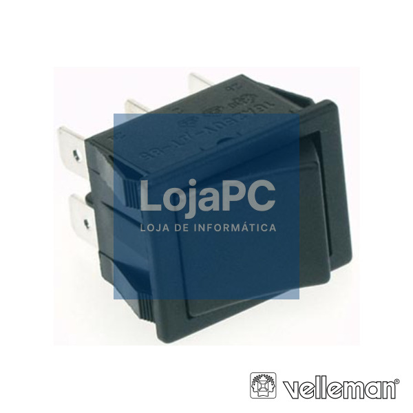 COMUTADOR BASCULANTE 10A-250V DPST ON-ON TECLA PRETA