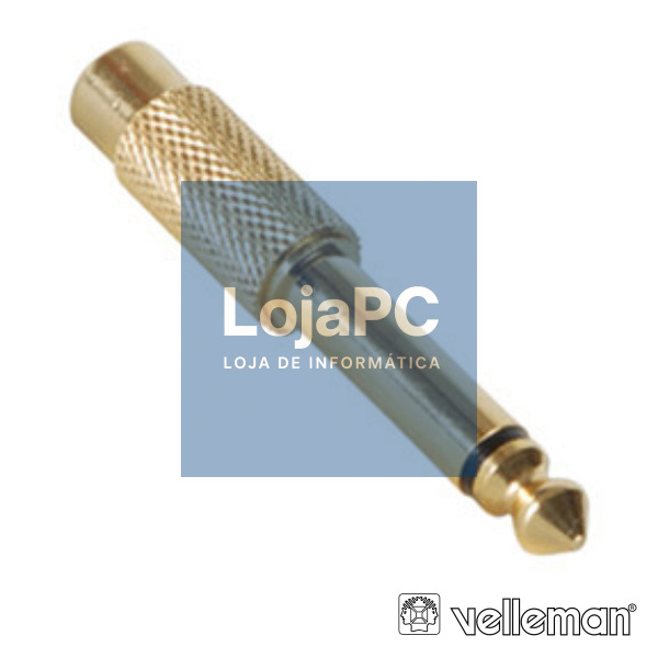 ADAPTADOR RCA FÊMEA P/ JACK 6.35MM MACHO MN DOURADO