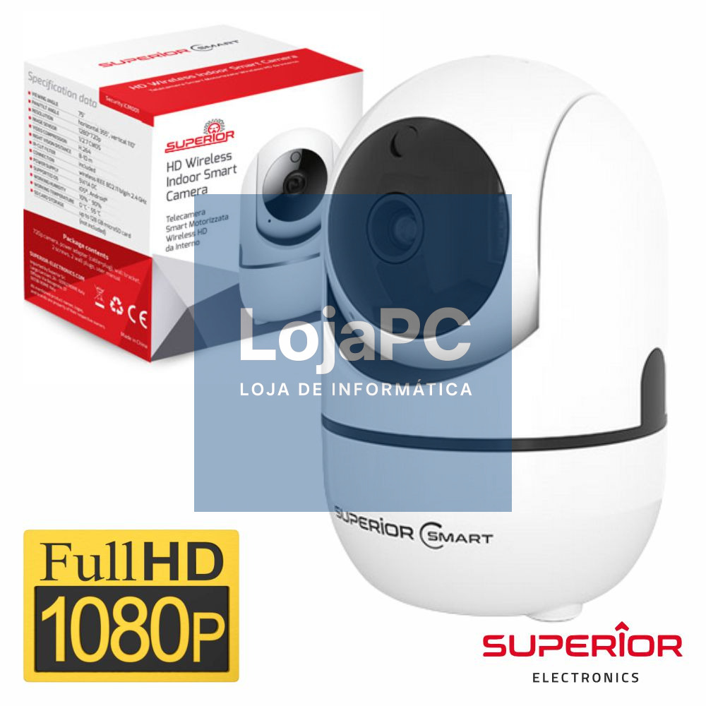 Câmara interior WIFI IP HD PAN/TILT c/ visão noturna