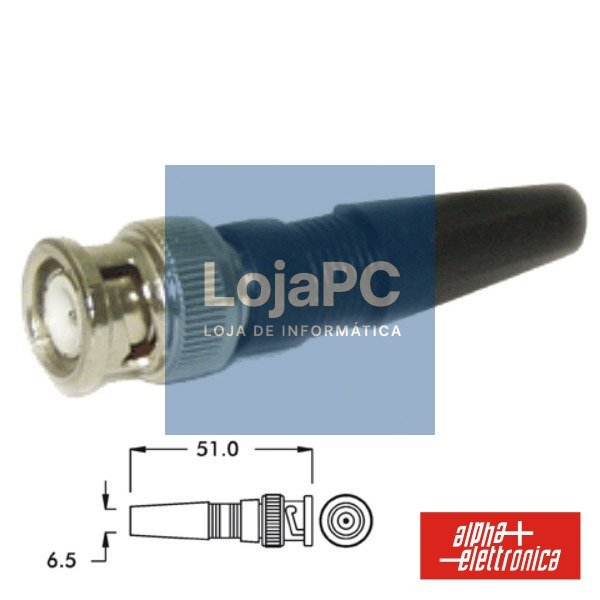 FICHA BNC PARAFUSO C/ PROTETOR CABO PVC P/ RG59