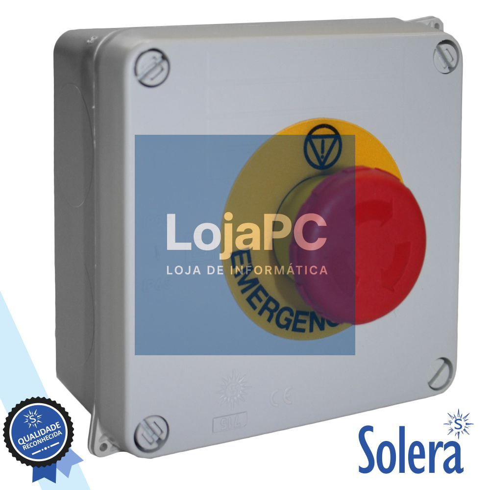 CAIXA PASSAGEM C/ PULSADOR EMERGÊNCIA 230V IK07 IP65 SOLERA