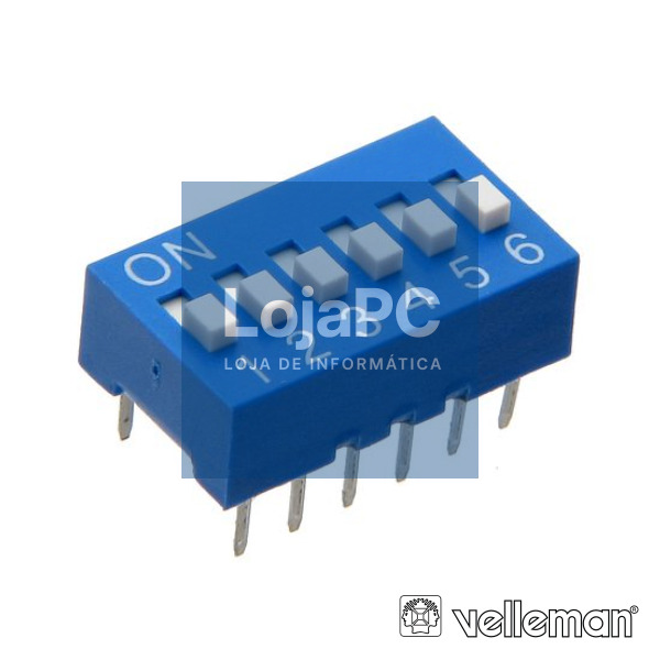 INTERRUPTOR DIP 6 POSIÇÕES VELLEMAN