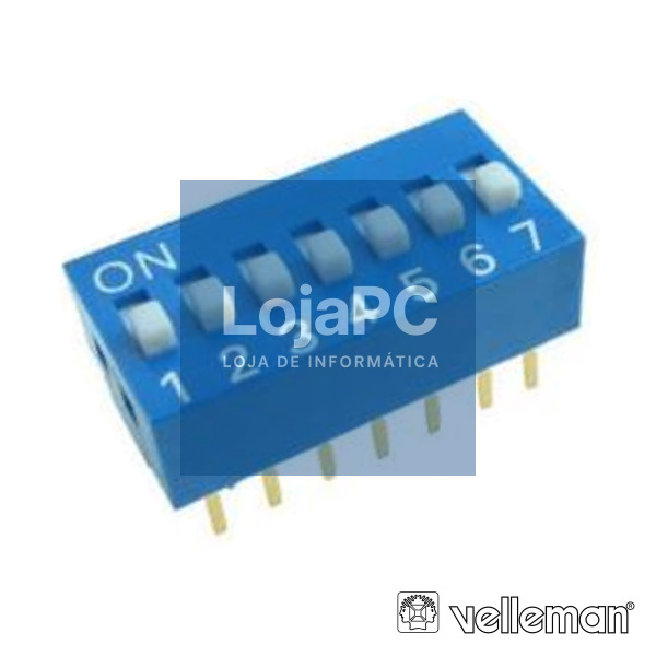 INTERRUPTOR DIP 7 POSIÇÕES VELLEMAN