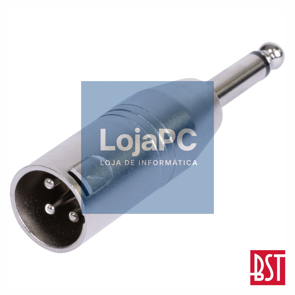 Ficha Adaptadora XLR 3p Macho / Jack 6.35mm Macho Mn BST