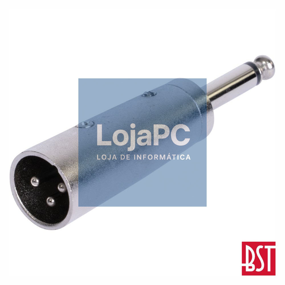 Ficha Adaptadora XLR 3p Macho / Jack 6.35mm Macho Mn BST