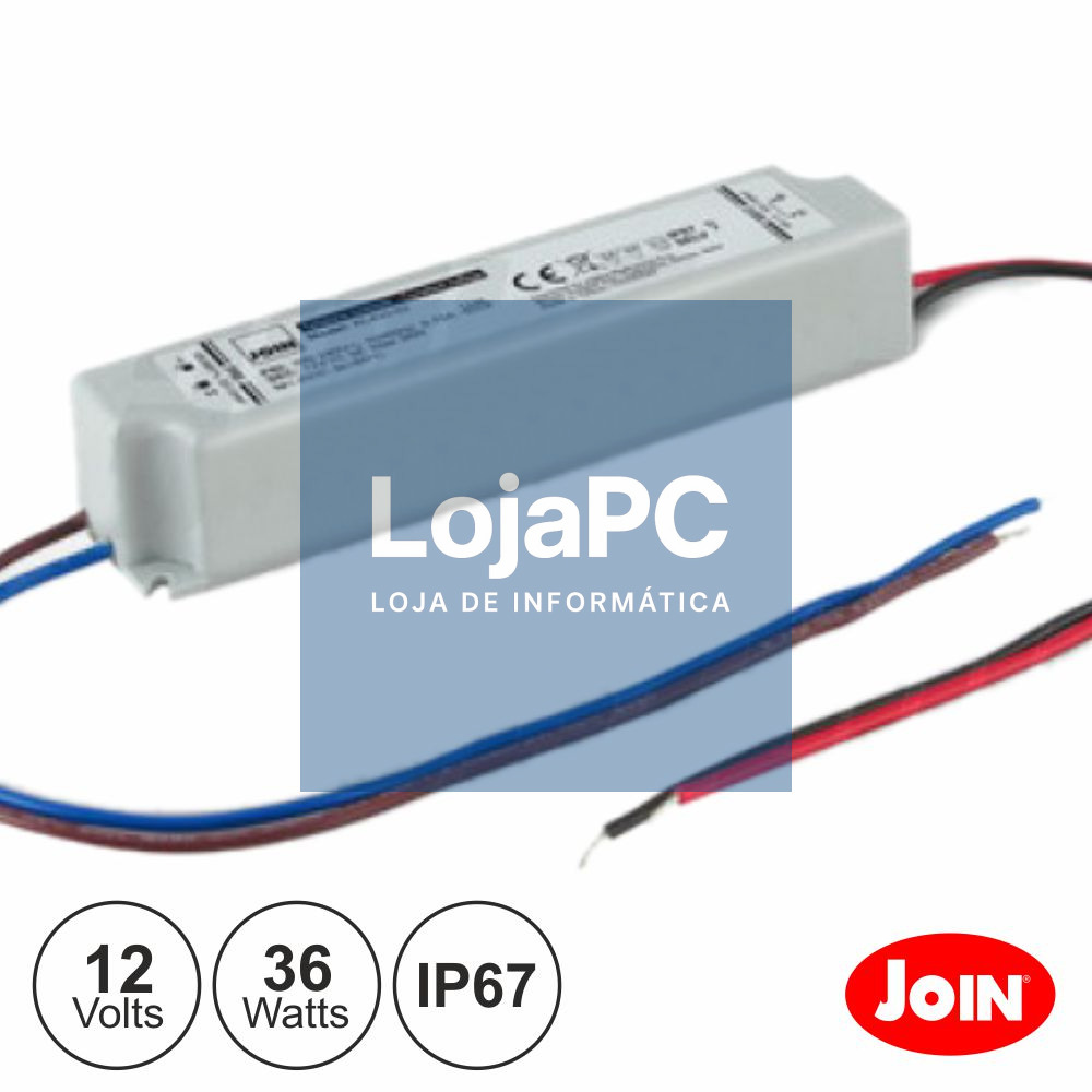 FONTE DE ALIMENTAÇÃO ESTANQUE 12V 3A 36W IP67 JOIN