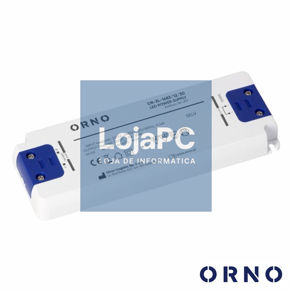 Fonte De Alimentação 12VDC 30W 2.5A ORNO