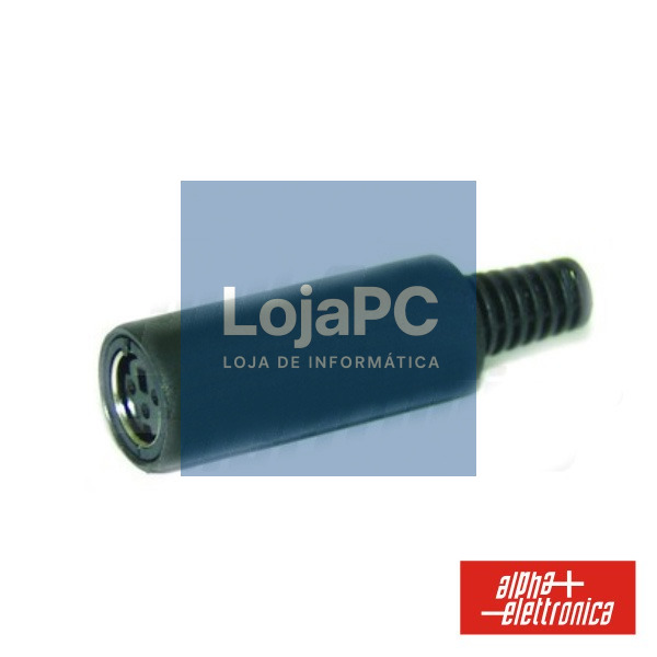 FICHA MINI DIN 4P FÊMEA ISOLADA PVC P/ SOLDAR
