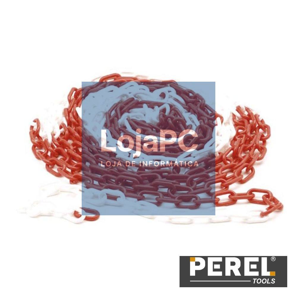 Corrente Plástica Vermelha/Branca - 10M PEREL