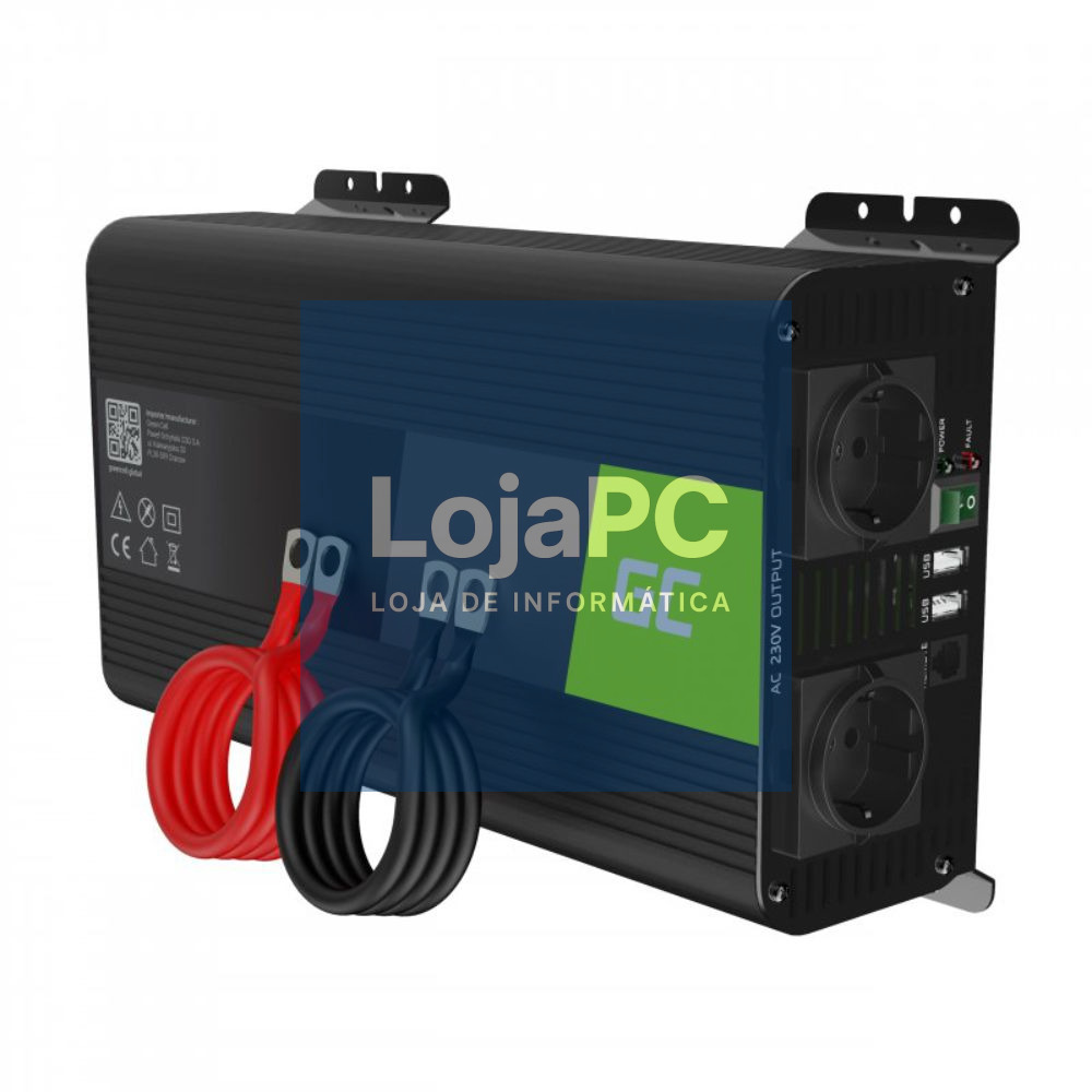 Conversor 12V-230V USB 1000W Onda Pura GREEN CELL