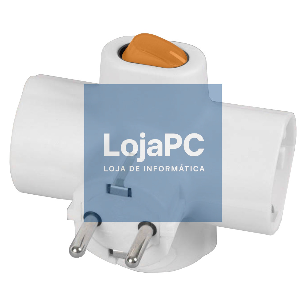 FICHA ELÉTRICA TRIPLA 3 SCHUKO INTERRUPTOR