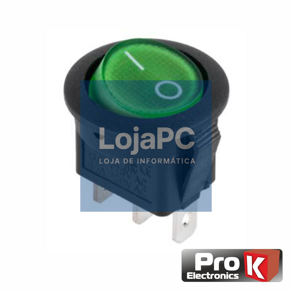 Interruptor Basculante C/ Luz 16A-250V Spst On-Off 25x PROK