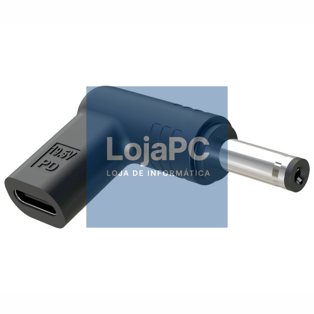 Ficha Adaptadora USB-C Fêmea / Ficha DC 1.7x4.75mm Macho