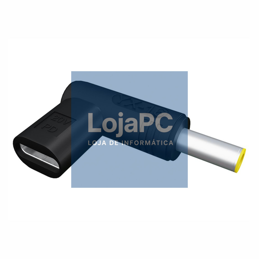 Ficha Adaptadora USB-C Fêmea / Ficha DC 3.0x5.5mm Macho