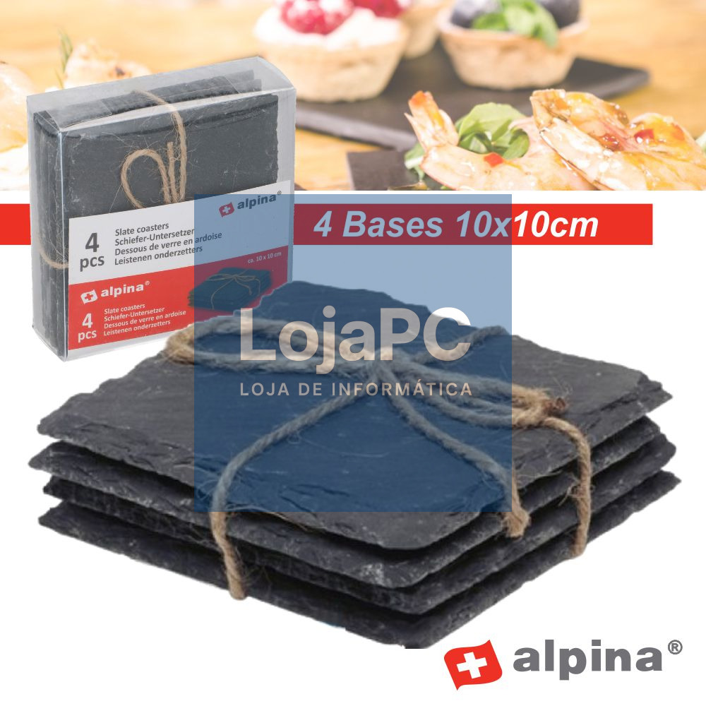 CONJUNTO 4 BASES ARDÓSIA 10X10CM ALPINA