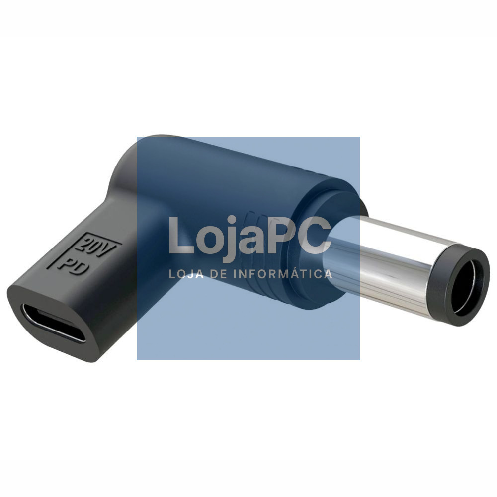 Ficha Adaptadora USB-C Fêmea / Ficha DC 5.0x7.4mm Macho