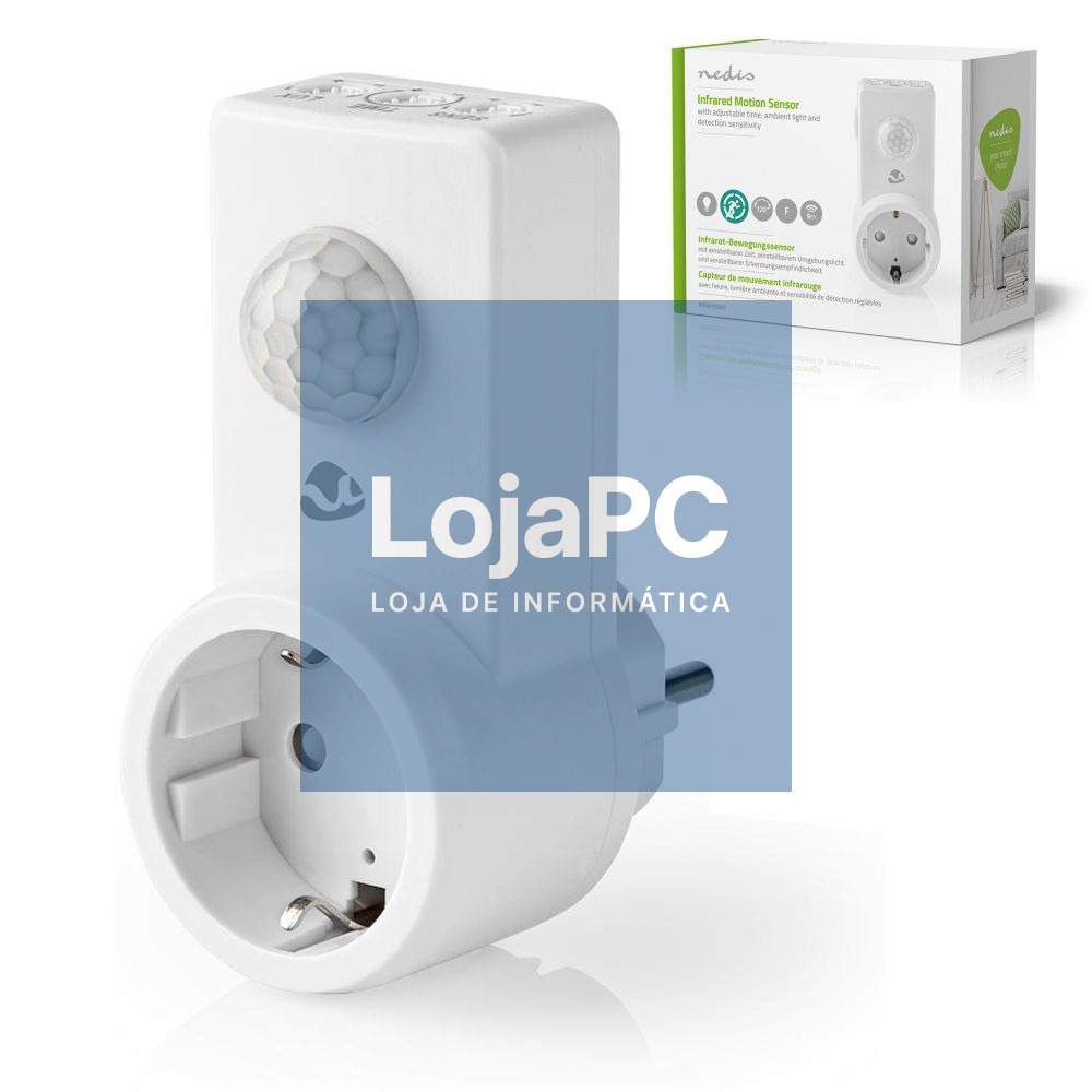 Detector de Movimento PIR C/ Ficha Tipo F NEDIS