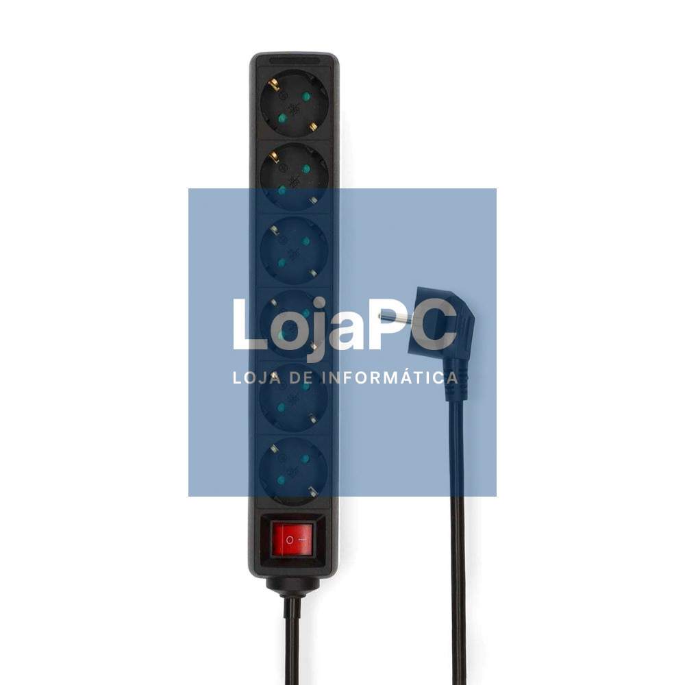 Extensão Elétrica 6x Schuko C/ Interruptor 1.5m