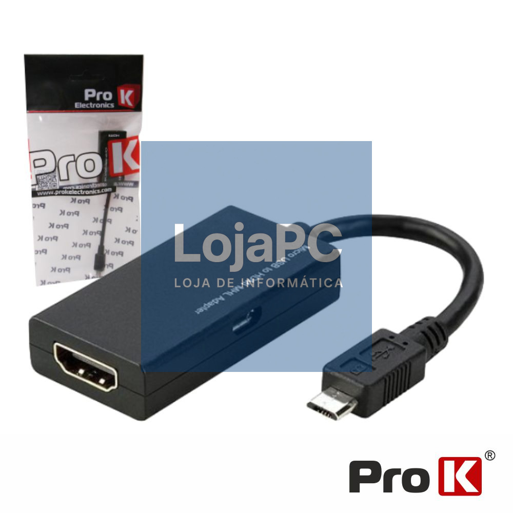 CONVERSOR MHL P/ HDMI FÊMEA PRETO PROK