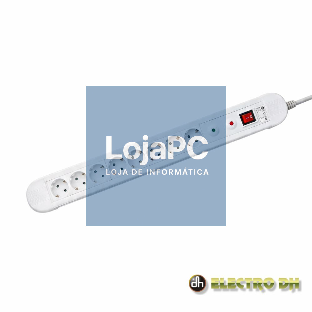 Extensão Elétrica 8x Schuko Interruptor Proteção 1.5m EDH