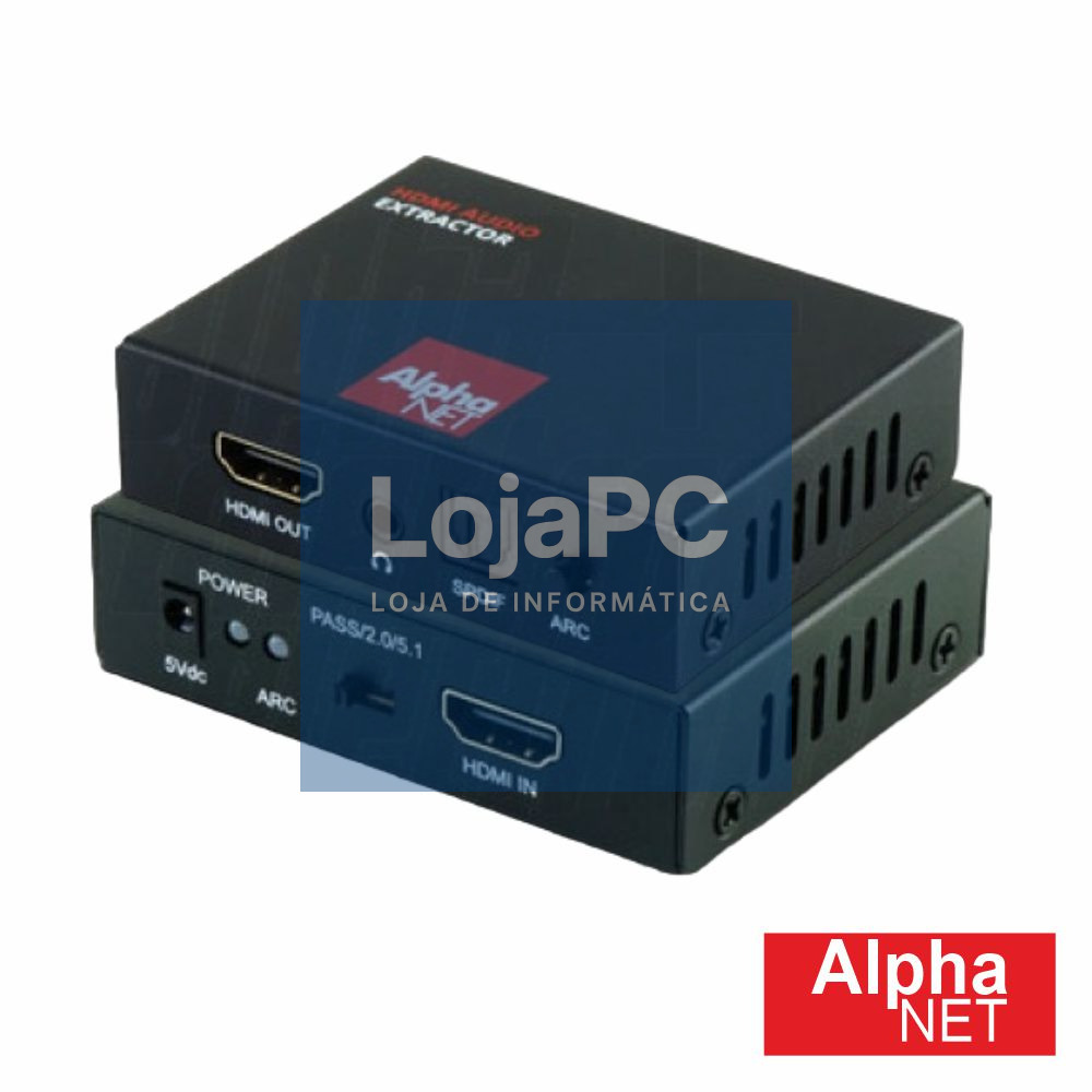 Extrator de Áudio HDMI->HDMI+Toslink+Jack3.5mm Função ARC