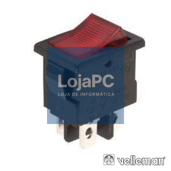 INTERRUPTOR BASCULANTE C/ LUZ 5A-250V DPST ON-OFF VELLEMAN