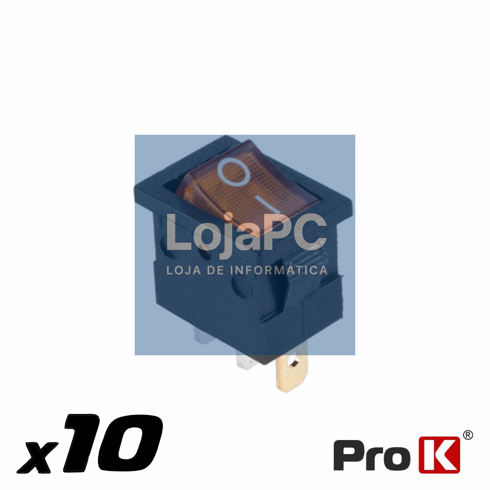 Interruptor Basculante 15A-12V SPST ON-OFF 10x Laranja PROK