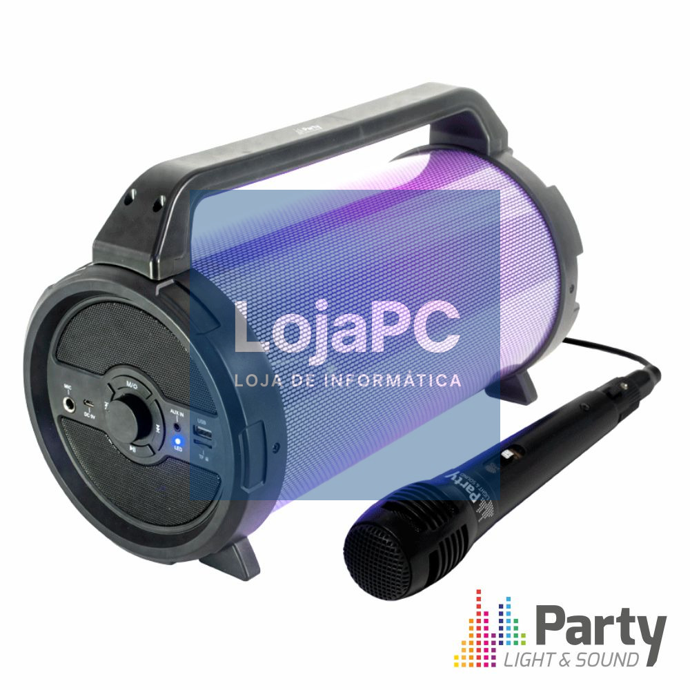 Coluna Bluetooth Portátil Aux/Micro/SD/USB PARTY
