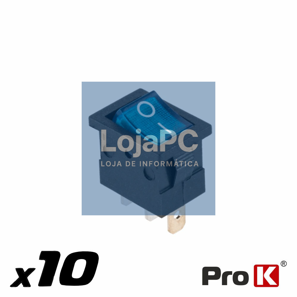 Interruptor Basculante 20A-12V SPST ON-OFF 10x Azul PROK