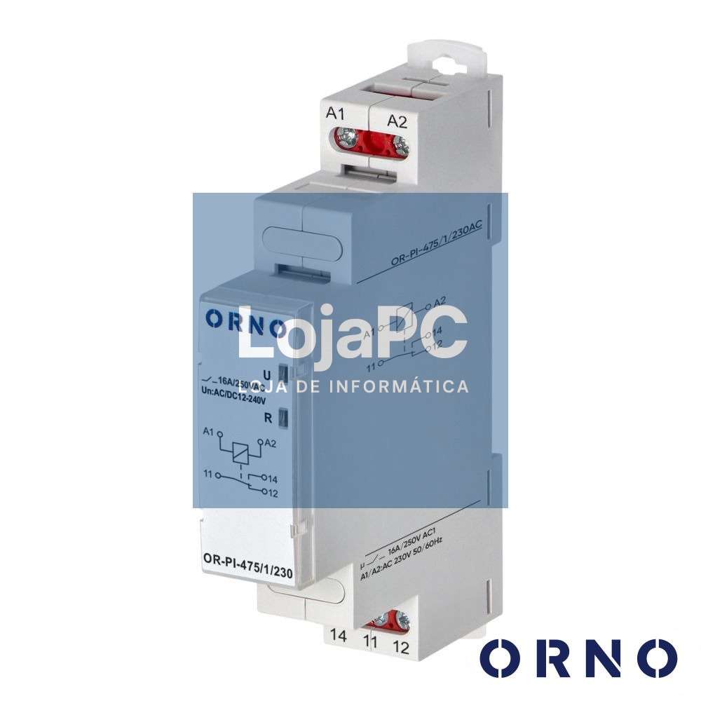 Relé Temporizador 1P 230VAC 16A P/ Calha DIN ORNO