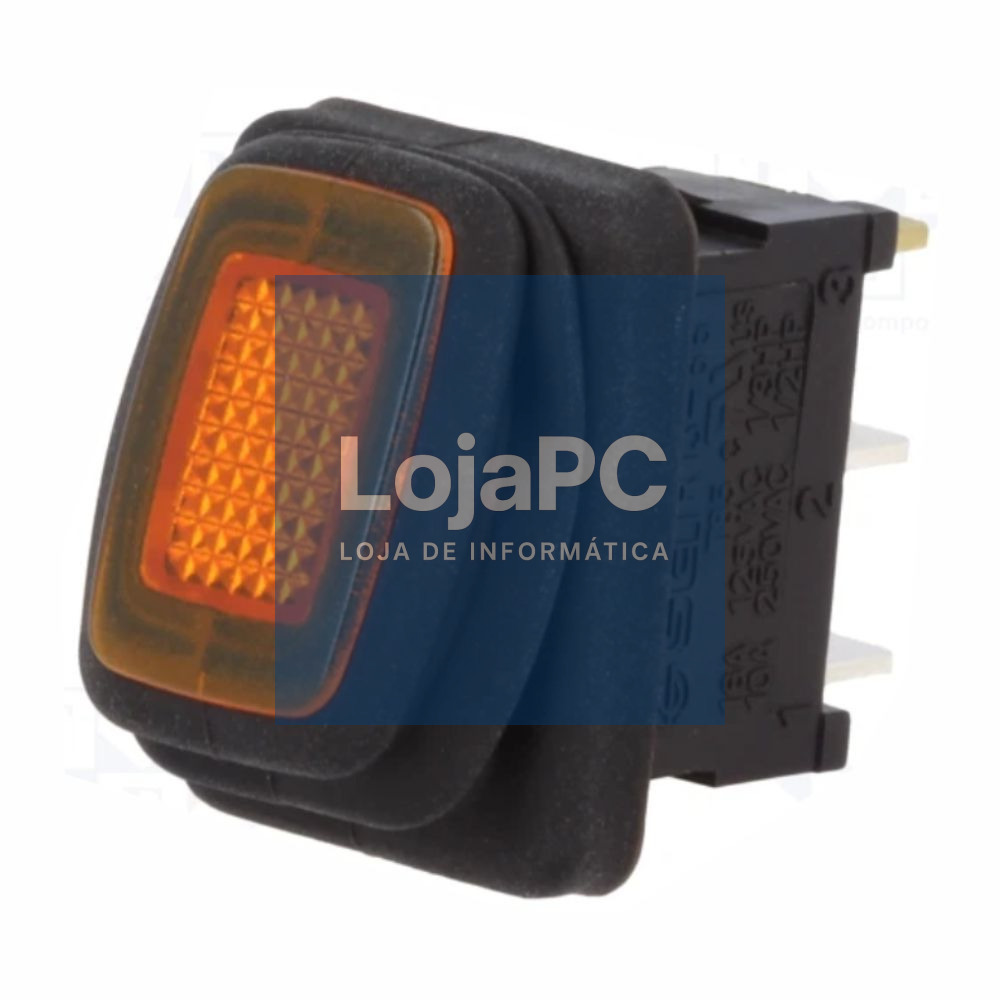 Interruptor Basculante C/ Luz 16A-250V SPST ON-OFF Laranja
