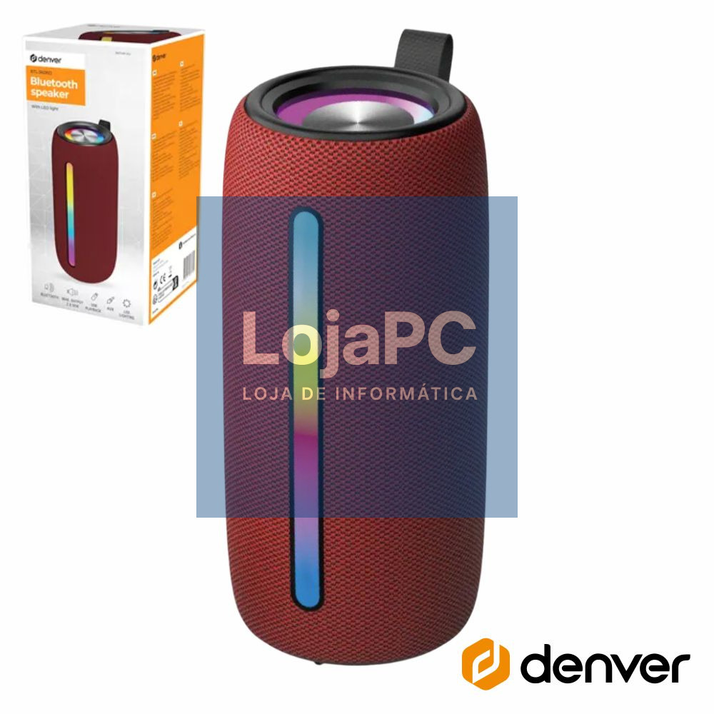 Coluna Bluetooth Portátil RGB TWS/BAT/SD/MP3/USB DENVER