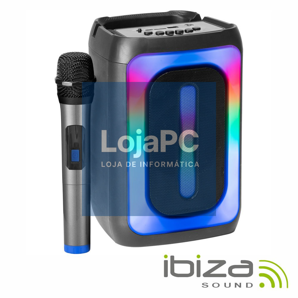 Coluna Amplificada 4" 100W USB/BT/SD RGB TWS IBIZA