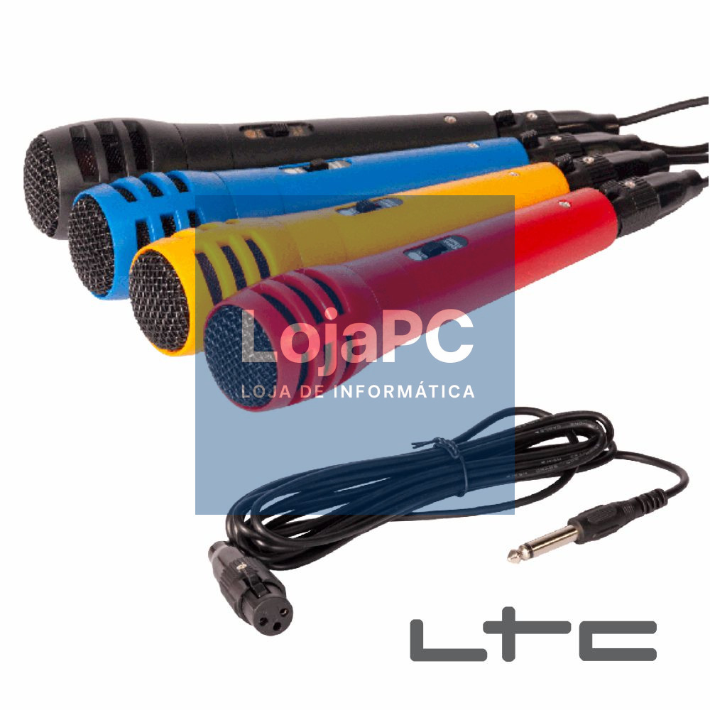 Conjunto 4 Microfones Coloridos LTC
