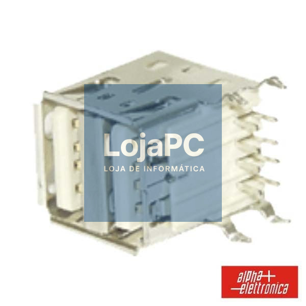 FICHA USB-A DUPLA 90º CIRCUITO IMPRESSO
