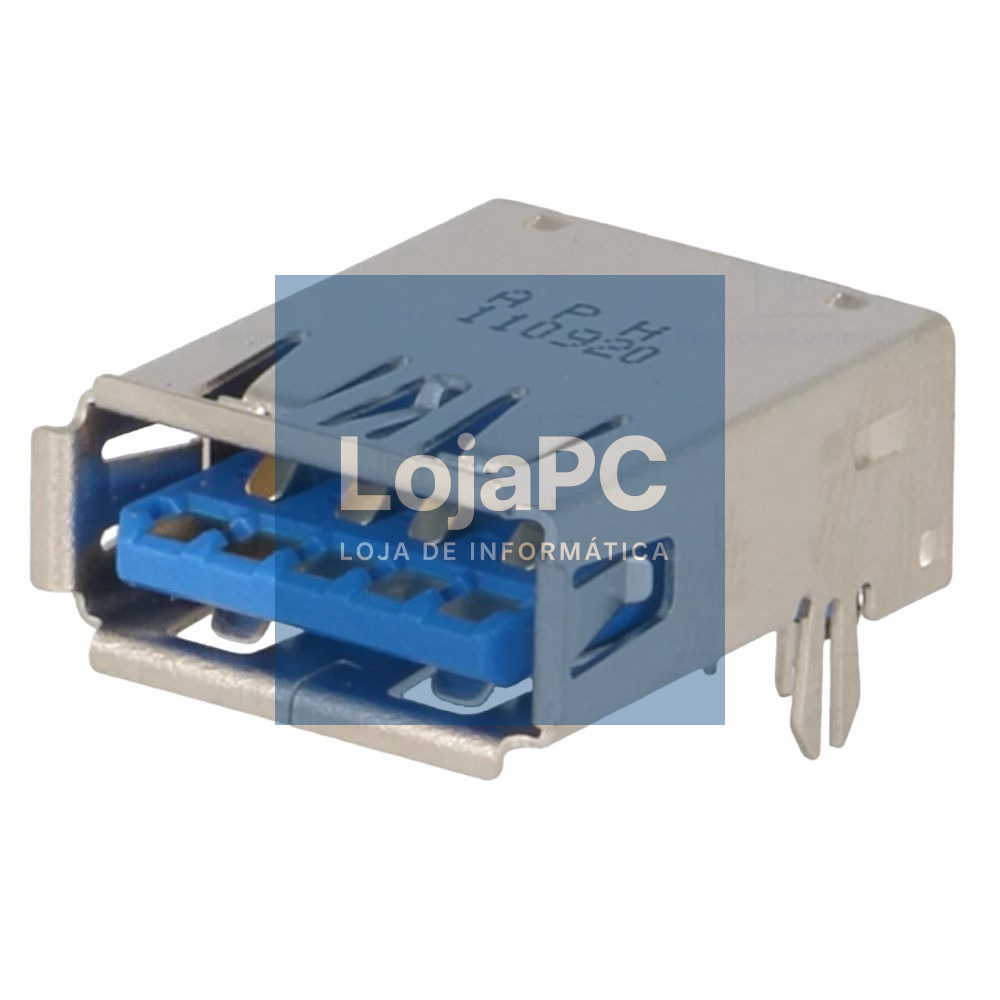Ficha USB-A 3.0 Fêmea 90° P/ PCB