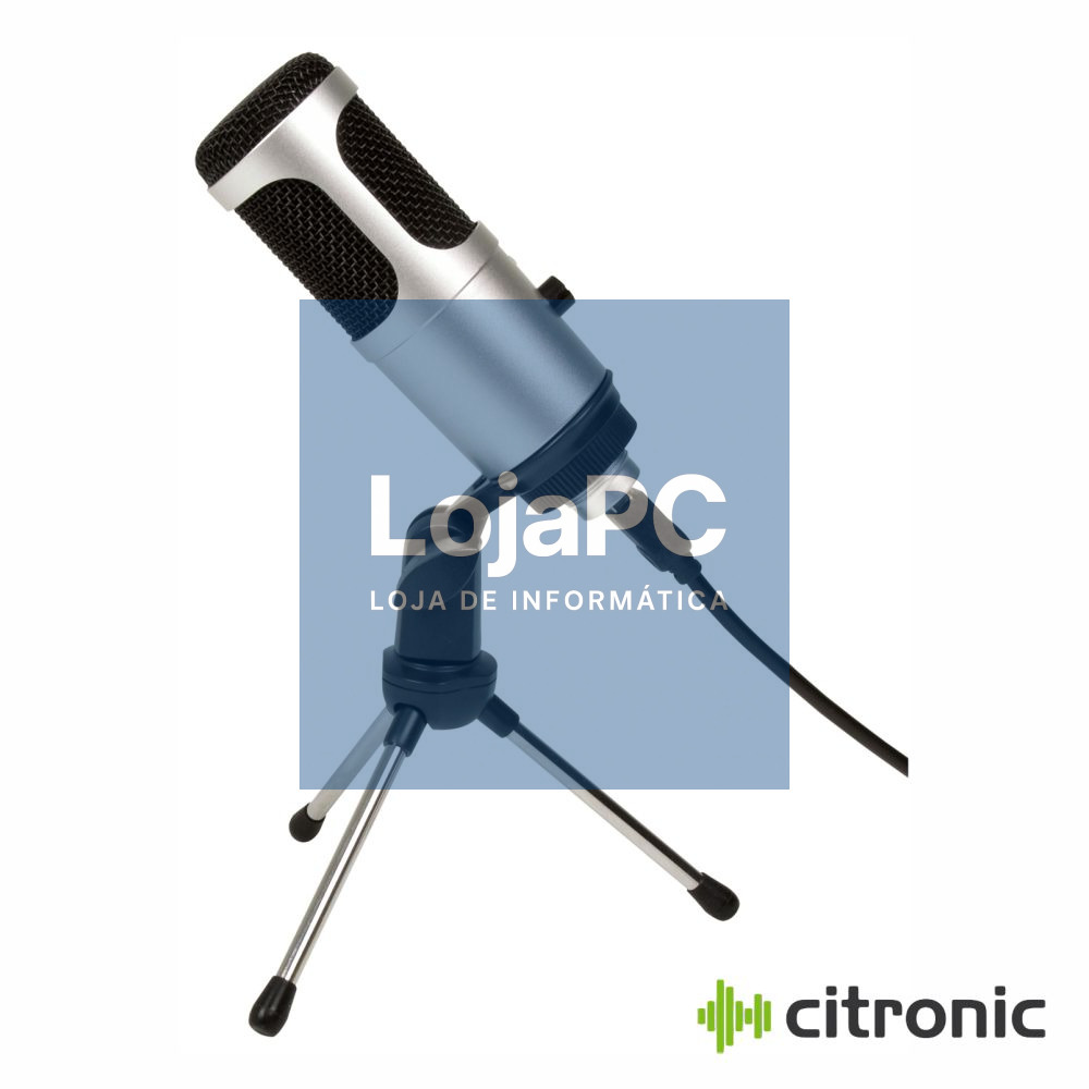 Microfone Condensador USB C/ Tripé 20Hz-20kHz CITRONIC