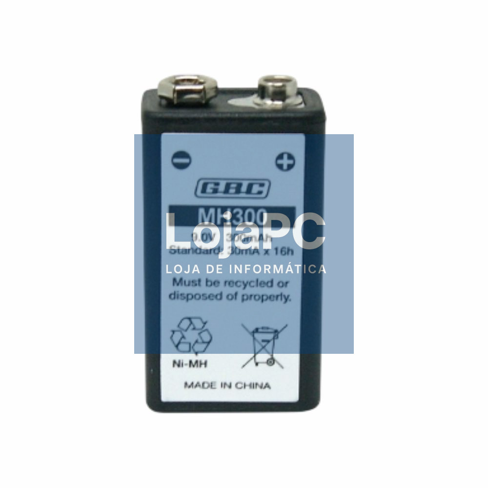 Pilha Recarregável NI-MH 6HR61 9V 300mAh