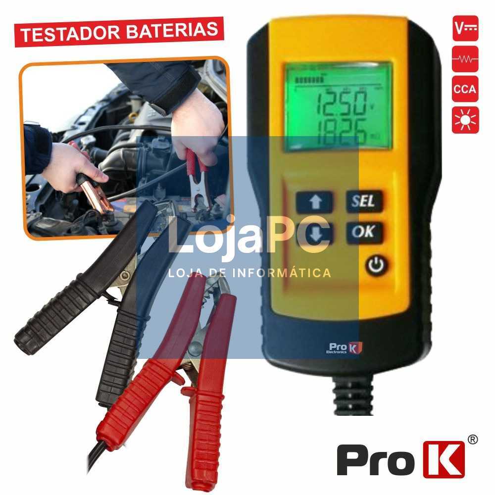 TESTADOR DE BATERIAS 12V AUTO DIGITAL PROK
