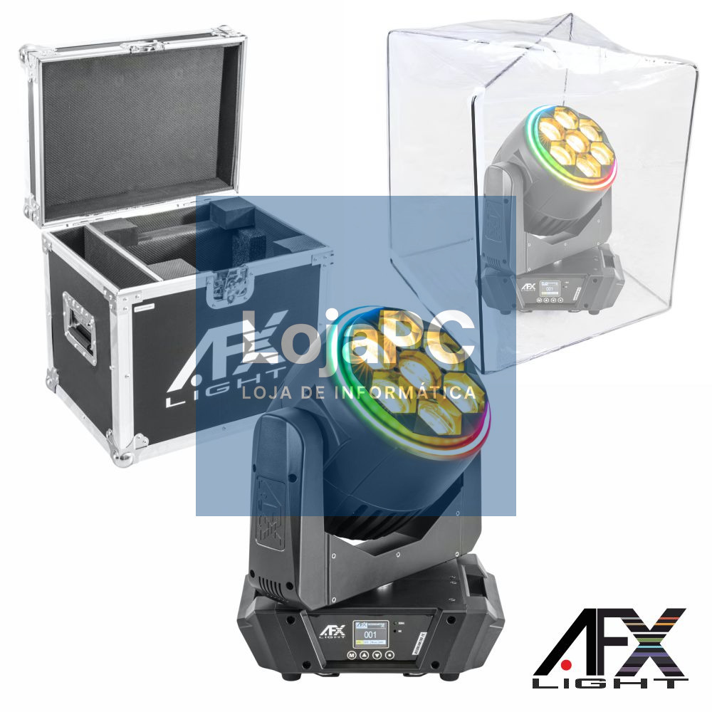 Moving Head Bee Eye 7x60W RGB DMX Mic Wash Zoom C/ Mala