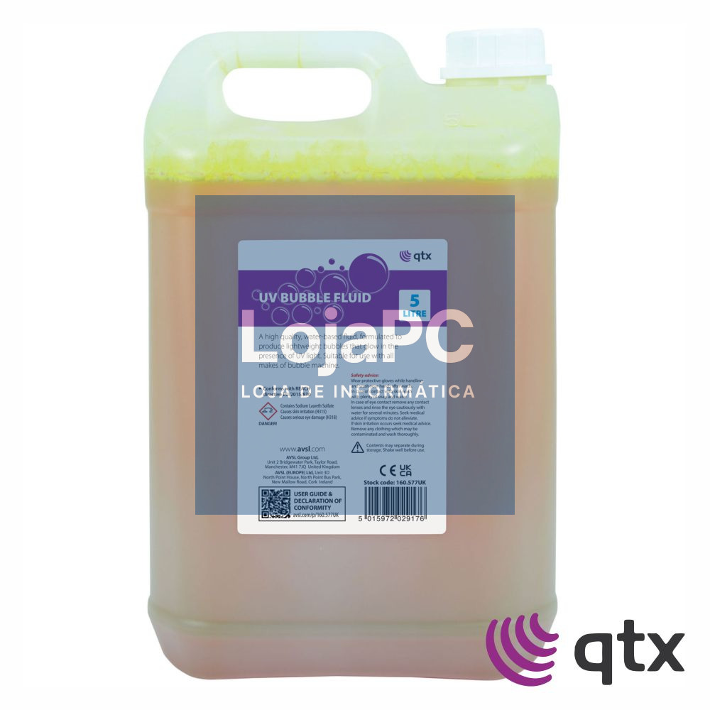 Líquido De Bolhas Ultravioleta 5L QTX