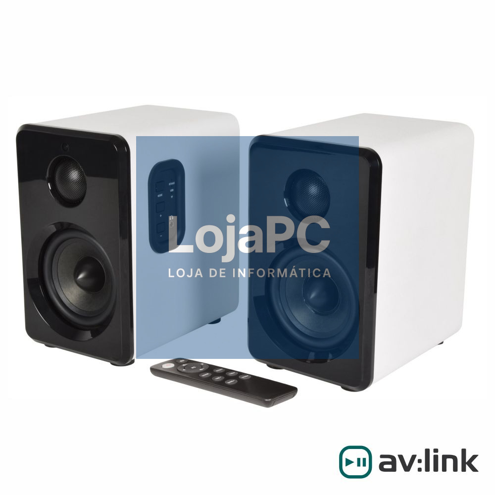 Conjunto 2 Colunas Ativa/Passiva 3.5" 30W Branco USB/BT/AUX