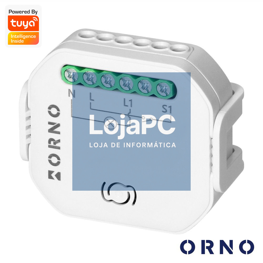 Módulo Relé 1 Canal 2300W 10A WiFi+BT Tuya ORNO