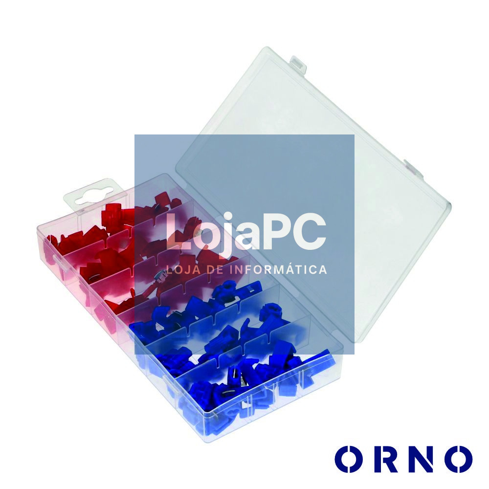 Conjunto de 50 Terminais Quick Splice Azul/Vermelho ORNO
