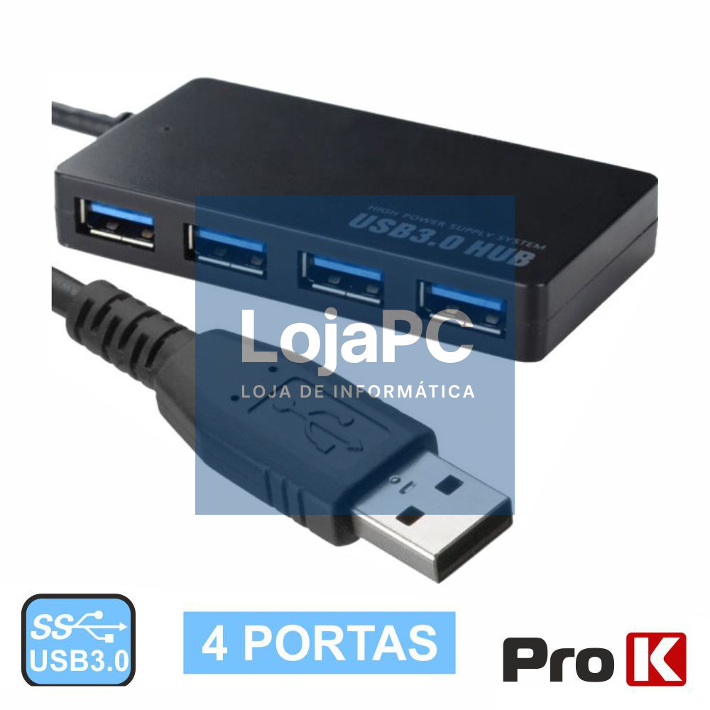 HUB USB 3.0 C/ 4 PORTAS USB 3.0 PROK