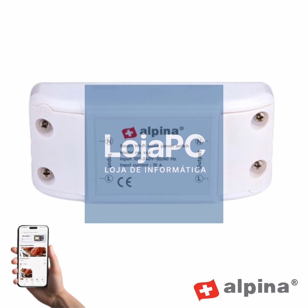 Módulo Automação Interruptor WiFi 1 Canal 2500W Tuya ALPINA