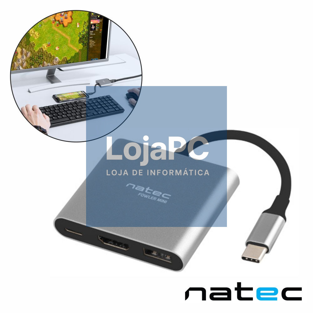 Hub USB-C PD P/ USB-C/USB 3.0/ HDMI 4K NATEC
