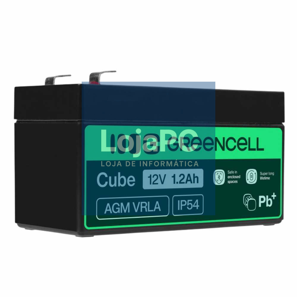Bateria Chumbo Gel AGM 12V 1.2A GREEN CELL